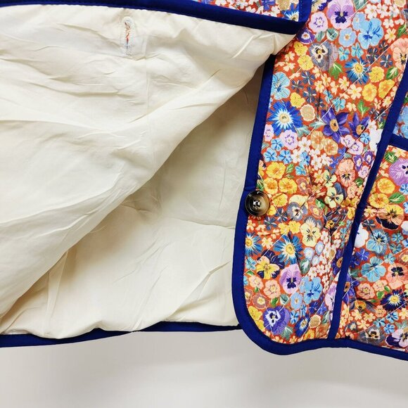 Floral Quilted Womens Vest With Button Closure & Pockets Size S - Picture 10 of 10